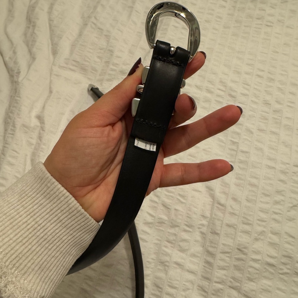 Madewell Triple Metal Keeper Belt in Black Leather size XXL - Picture 5 of 5